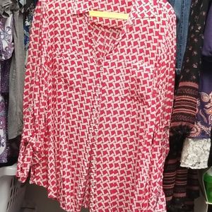 Pink/White long Sleeve Shirt  xl